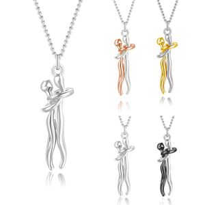 Vente chaude créatif encerclant petit amant collier Couple embrasser pendentif bijoux pour exprimer l'amour cadeau objet collier bijoux Pendant Necklaces