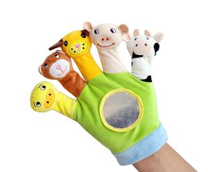 Venta caliente lindo bebé tela bebé peluche niños animales marionetas de mano tela reconfortante juguetes para padres e hijos