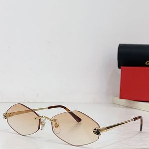 Gafas de sol de cheetah para mujer de la marca de ventas en caliente lentes amarillas poligonales clásicas UV400 Gafas de sol en la playa con caja CT0433