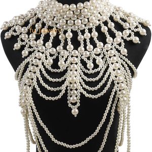 Collier châle de perles exagéré, chaîne de corps, vente en gros, offre spéciale