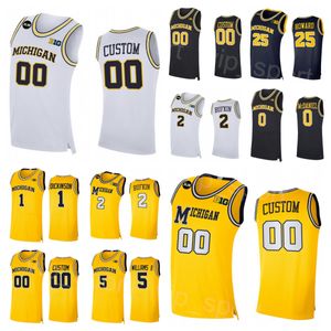 Wolverines College Basketball 0 Dug McDaniel Jersey 3 Jaelin Llewellyn 5 Terrance Williams II 1 Hunter Dickinson Jett Howard Sewing University Hommes Enfants Femmes NCAA