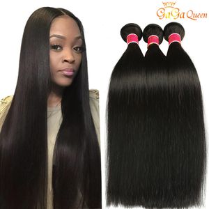 Extensions de cheveux humains brésiliens droits 3 paquets non transformés brésiliens péruviens malaisiens droits vierges cheveux armure faisceaux