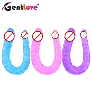 Vente chaude silicone souple double dong tête gode jouets sexy pour les femmes masturbation livraison gratuite