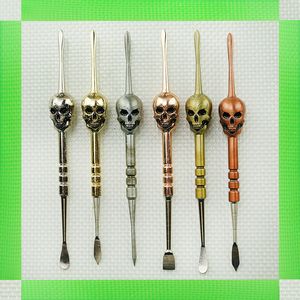 Hot Skull Wax Dabber Tamping Tools 120 mm réglable 6 couleurs Dab Jar Tools Metal For Dry Herb Vax Atomizer