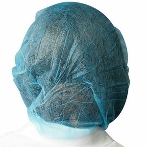 Hot-disposable SV-Disposable non tissé chapeau d'atelier d'atelier d'atelier de bouchon de douche à poussière de poussière 300pcs bleu