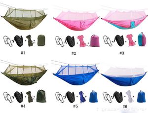 Hot Travel Double Hammock Chair with Mosquito Net Light Nylon Garden Swing Hanging Camp Air Tent Outdoor Furniture Bed
