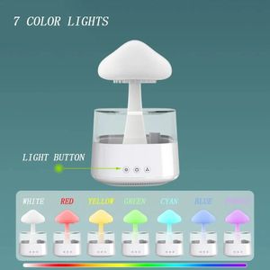 Household Decoration Humidifier Aromatherapy Machine Cloud Raindrop Shaped Heavy Fog Colorful Lights USB Interface 240104