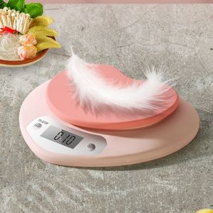 Household Scales Electronic Kitchen 5kg weight grams Digital balance precision Accurate Pink Heart shaped LCD Food Portable 230508