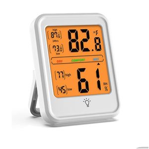 Household Thermometers Home Indoor Hygrometer Led Night Light Display Electronic Digital Thermometer Refrigerator Magnet Dro Dhgarden Dh3Z0