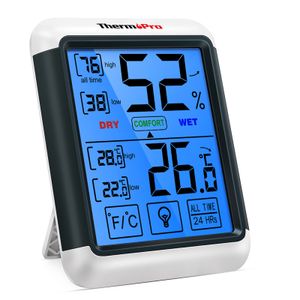 Household Thermometers Thermopro TP55 Indoor Digital Thermometer Hygrometer Touchscreen Backlight Humidity Temperature Sensor Weather Station For Home 230201