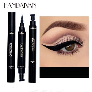 Maisons 2 en 1 Eyeliner Stamp Eyes Cat Makeup Cosmetics Seal Liquid Eye Liner Strater étanche crayon noir Tampons crayons rapides Dry Eyelid stylo