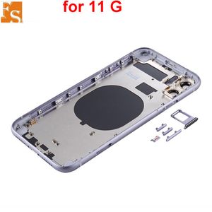 Boîtier pour iPhone 11 Pro Max 11ProMax couvercle de batterie en verre arrière cadre central boîtiers de châssis assemblage de remplacement