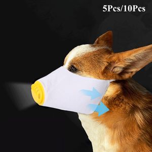 HPTYFD 5PCS10PCS Masque pour le visage de chien Prévenir la brume d'échappement à poussière Muzzle pour chiens pour les petits chiens moyens anti-écorce