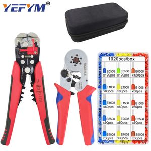 HSC8 6-4/6-6 Crimping Pliers Kit YE-1R Stripping Cutting Plier 1020pcs/box Tube Terminal Suit YEFYM Brand Electric Tools Set 220428