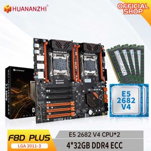 HUANANZHI F8D PLUS LGA 2011 3 Motherboard Intel Dual CPU with Intel XEON E5 2682 V4 2 with 4 32G DDR4 RECC memory combo kit set