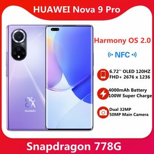 huawei nova 9 pro 4g téléphone intelligent harmonios 2.0 6.72 oled 120hz snapdragon 778g 4000mah batterie 100w super charge 50mp caméra