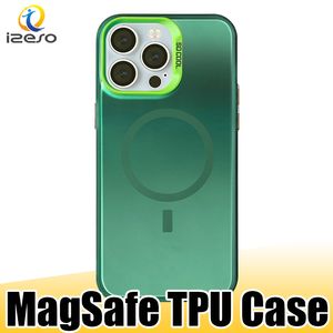 Funda magnética para teléfono compatible con funda protectora de carga MagSafe para iPhone 15 14 Plus 13 12 Pro Max 11 XR izeso