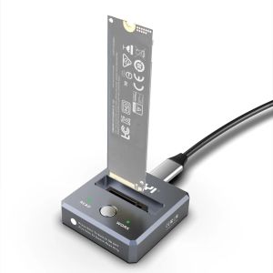 Hubs Jeyi M.2 SSD lecteur pour NVME / SATA à USBC PCIE SSD Station d'accueil USB 3.2 10 Gbps Adaptateur de disque solide avec protection en écriture