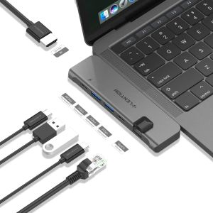 Hubs Liaison USB C Hub avec 100W Power Delivery 40 Gbps USB C Données de station d'accueil 4K HDMI USB 3.0 Ethernet pour MacBook Pro