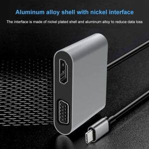 Hubs New 4 in 1 Typec to hdcompatible 4k VGA USB C 3.0 Hub Adaptateur pour MacBook Nintendo Samsung dex Huawei Xioami 10 TV Adaptateur