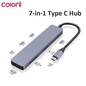 Hubs Type C ordinateur portable Hub USB C à HDMI 3 USB 3.0 SD Card Micro SD Card Dock dex USB Hub Desk Mount