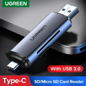 HUBS UGREEN USB C Carte Reader USB 3.0 Type C à SD Micro SD TF Card Reader pour PC ACCESSOIRES ADAPTERS SMART MEMORY SD