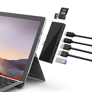 Hubs USB C Hub pour Surface Pro 7 Dock Card Reader 4K HDMI RJ45 Gigabit Ethernet PD USBC Adapter SD / TF Micro SD pour Microsoft Pro7