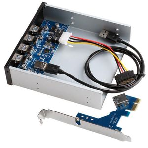 Hubs Puertos USB 3.0 Divisores de panel frontal HUB PCI Express Adaptador de tarjeta PCI-E 5.25 