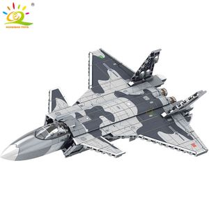 HUIQIBAO 775 Uds J-20 Attack Fighter bloques de construcción ejército militar ciudad arma avión modelo ladrillos niños juguetes para niño H1103