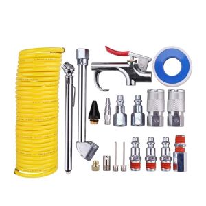 Hulpmiddelen Kit d'accessoires pour compresseur d'air 20 pièces, kit d'outils pneumatiques NPT 1/4