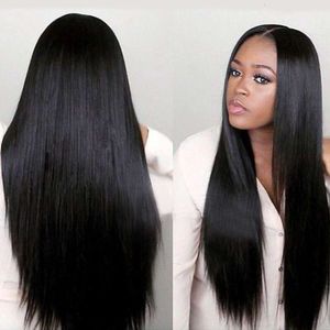pelucas rizadas humanas ventas de exportación de cabello largo liso peluca negro flequillo medio dividido flequillo de peluca de cabello largo y liso