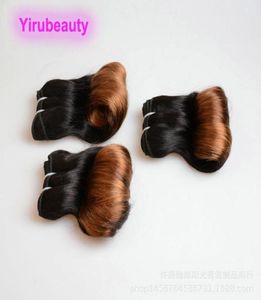 Cheveux humains 1B30 Ombre Hair Style 10A 12A Funmi Curl Double Trames 3 Bundles 1026quot Peruivan Virgin Extensions1949618