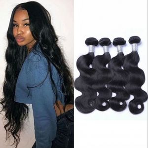 Human Hair Body Wave Weft Indian Hair Weave Bundles 4 Piece 8-26 inch Non Remy Hair Extensions