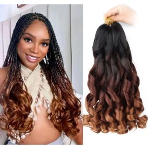 Cheveux humains en vrac français bouclés tressage 16 pouces pré-étiré Curl tressage Extension lâche ondulé pour 231025