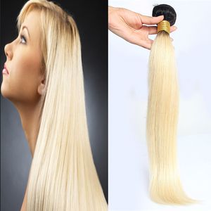 Bundles de cabello humano 1pc Ombre cabello humano Virgin Extensiones de cabello peruano 100g 8 