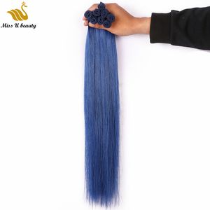 HumanHair Bundles Hand Tied Weft HairExtensions Cuticle Aligned Hair Weaves 12-24inch 160gram Pink Silver Red Color