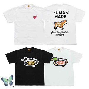 Camiseta de manga corta de pato nadando Bulldog hecha por humanos AA220304