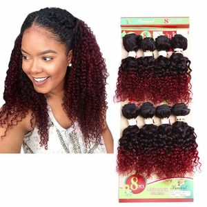 Tejidos humanos 8 paquetes jerry curl para mujeres negras 8 piezas extensión de cabello brasileño de onda suelta, cabello trenzado rizado mongol