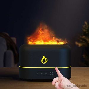 Humidifiers 2023New Flame Air Humidifier USB Aroma Diffuser Room Fragrance Mist Maker Essential Oil Difusors For Home Living Room Office R230802