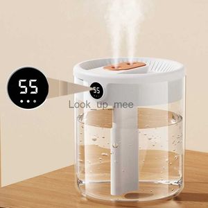 Humidifiers Air Humidifier 2L Double Nozzle With LCD Humidity Display Large Capacity Aroma Essential Oil Diffuser For Home Bedroom YQ230926