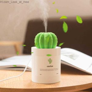 Humidificadores Humidificadores de cactus Escritorio Mini Humidificador de niebla fría 280 ml USB Difusor de aire portátil para automóvil Apagado automático El mejor regalo para Navidad Q230901