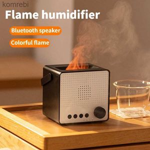 Humidificateurs Humidificateur d'air d'aromathérapie à flamme USB Rechargeable maison 4 haut-parleur Bluetooth à bruit blanc diffuseur d'huile essentielle d'arôme ultrasonique L240115