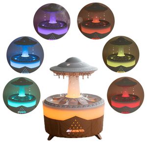 Humidifiers Mushroom Rain Cloud Humidifier Raindrop Humidifier 2/4/8h Timing Colorful Night Light Essential Oil Diffuser Home Bedroom Gifts YQ230927