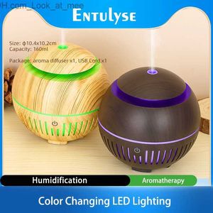 Humidifiers Without Cotton Filter USB Electric Aroma Air diffuser wood Ultrasonic air humidifier Essential oil Aromatherapy cool mist Q230901