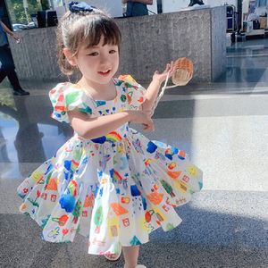 Humor Bear 2020 nuevo vestido de verano para niñas, vestido de fiesta de princesa de manga corta con mangas abullonadas de dibujos animados, ropa para bebés y niños 95 B3
