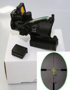 Caza ACOG estilo 4X32 fibra Real Trijicon duelo mira iluminada RMR Micro fibra roja o verde w RMR Micro Red Dot6094656