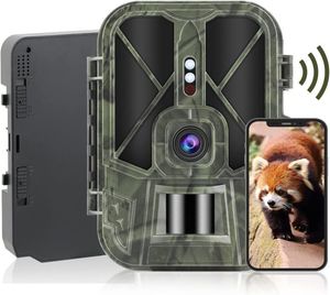 Caméras de chasse Caméra de chasse extérieure 4K30FPS 30MP WiFi Jeu 10000mAh Batterie au lithium rechargeable Bluetooth Night Vision App Control 230603