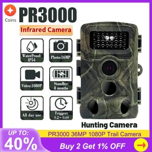 Hunting Cameras PR3000 Taking Trail Camera 36MP 1080P Night Po Video Multifunction Outdoor Huntings Animal Observation Monitoring 230620