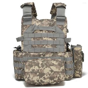Hunting Jackets Nylon Plate Carrier Vest Multi-Functional Camouflage Paintball Adjustable Combat Equipment For Camping Travel Sport