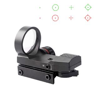 Hunting Optics 1x22x33 Lunette de visée à point rouge réflexe compacte 4 types de réticules Lunette de visée holographique Visée optique tactique adaptée aux rails de 20 mm pour le tir AR15 .223 Airsoft